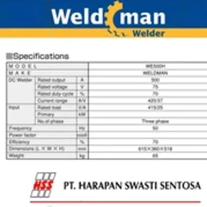 Mesin Las Weldman We500h Bekas BSD Tangerang - 01W