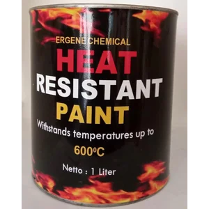 Cat Tahan Panas 600 Derajat Celsius - Cat Suhu Tinggi - Cat Tahan Api - Hitam Mengkilap - Silver - 1 Liter - Ergene Hr.600