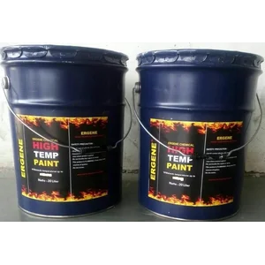 Cat Tahan Panas 600 Derajat Celsius - Cat Suhu Tinggi - Cat Tahan Api - Hitam Mengkilap - Silver - 1 Liter - Ergene Hr.600