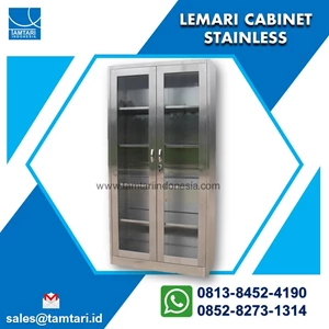 Ss304 Stainless Filing Cabinet 2 Glass Door