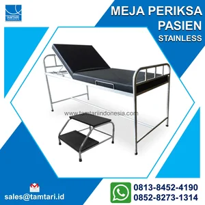Meja Periksa Pasien Stainless dengan Foot Step