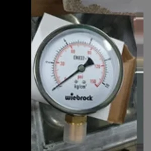 WIEBROCK DIA 4INCH DRAT 15MM 10KGF 150PSI PRESSURE GAUGE PENGUKUR TEKANAN