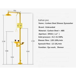n   Emergency Eyewash Shower Bahan PVC
