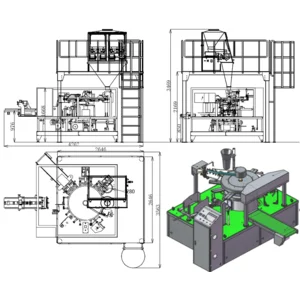 Mesin Pembuat Kemasan Otomatis Rotary RTY 10S