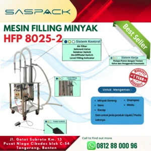 Mesin Pengisian Kemasan Cairan Semi Otomatis HFP 8025-2