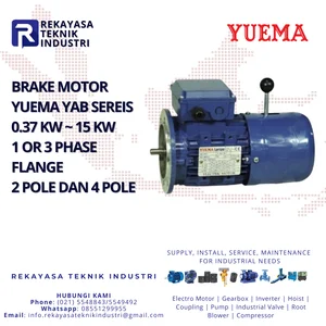 BRAKE MOTOR YUEMA SERI YAB 0.37 KW  - 15 KW 1 ATAU 3 PHASE FLANGE 
