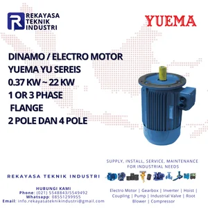 DINAMO LISTRIK / ELECTRO MOTOR YUEMA YU SERIES 0.37 KW ~ 22 KW 1 DAN 3 PHASE FLANGE 2 POLE DAN 4 POLE