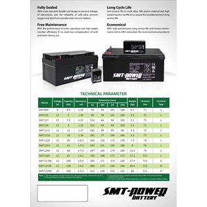 BATTERY UPS SMT POWER Kapasitas 6V4.5AH