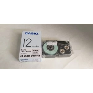 Tape Cartridge Casio 12mm Type XR-12WE1 Black