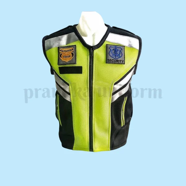 Seragam Kerja Rompi Safety Satpam Dengan Emblem