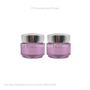 purple color glass jar packaging cosmetic bottle