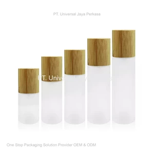 pump bottle with beautiful bamboo design cap cosmetic bottle