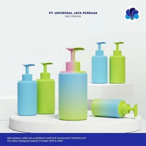 Botol Pump Silinder Matte Pastel Ombre Kemasan Body Care Ceria