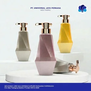Botol Pump Geometris Faceted Metalik Kemasan Dispenser Mewah
