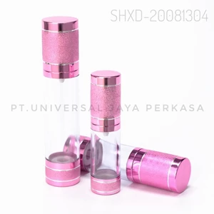 Silver Gold Pink Luxury Plastic Airless Lotion Pump Bottle 