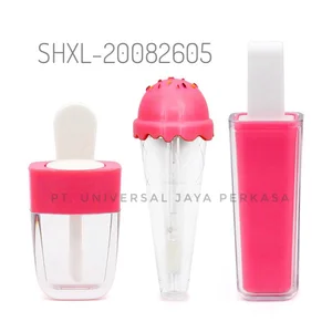 Es krim lip gloss tube kemasan plastik wadah lip cream kosong