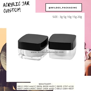 ACRYLIC jar with black lid and can be as requested 20ML 30ML 50ML