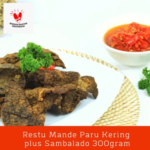Makanan Tradisional Padang Restu Mande Paru Kering Balado 300Gr