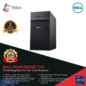 Server Dell T40 Xeon E-2224G 8GB 1TB SATA PowerEdge - 2 LAN Card