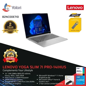  Laptop Notebook Lenovo Yoga Slim 7i Pro-14IHU5 i5-11320H 16GB 512GB Intel Iris Xe Windows 11 OHS 2021 (82NC00E7ID)