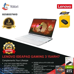Lenovo IdeaPad Gaming 3 15ARH7 R7 6800H 8GB 512GB NVIDIA GeForce RTX 3050 Ti 4GB Windows11 OHS 2021 Glacier White