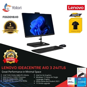 Lenovo IdeaCentre AIO 3 24ITL6 i5-1135G7 8GB 512GB Intel Iris Xe Graphics Windows 11 OHS 2021- Black (F0G0018JID)
