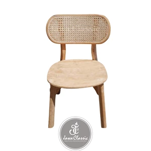 Teak Wood Oval Chair / Rattan Chair / Dining Chair / Office Chair / Hotel Chair / Restaurant / Cafe / Natural / Original Made In Indonesia