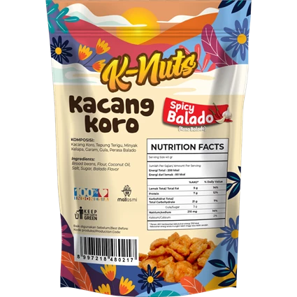 Dari K-Nuts Kacang Koro Balado 100Gr 1