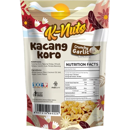 Dari K-Nuts Kacang Koro Garlic 100Gr 1