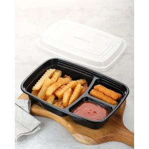 Plastik Thinwall Bento Sekat 3 Premium