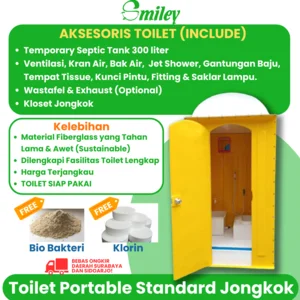 Toilet Portable Fiber Kloset Jongkok FULL SET