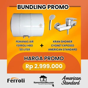 Water Heater Ferroli 50 liter 2 Shower Faucets American Standard