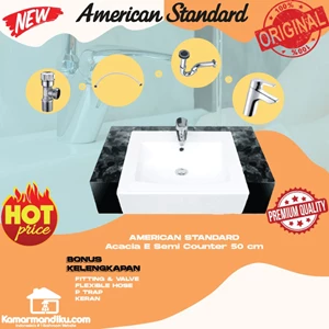 American Standard Table Sink Acacia 50 cm Faucet Hot and Cold