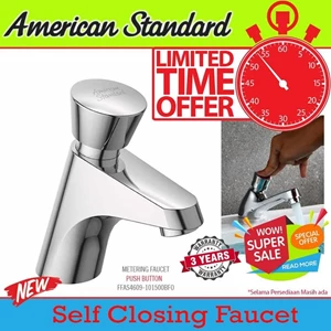 American Standard Keran tekan otomatis wastafel meter faucet on off