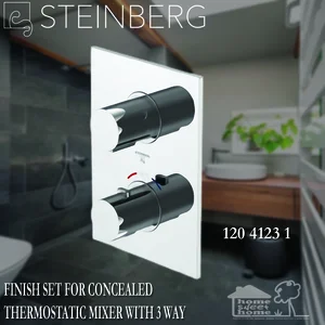 STEINBERG 120 4123 1 FINISH SET FOR CONCEALED THERMOSTATIC MIXER WITH 3 WAY