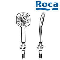 Roca sensium square with 4 function hand shower