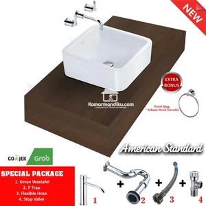 Promo Paket Wastafel American Standard New Square Vanitory Komplit
