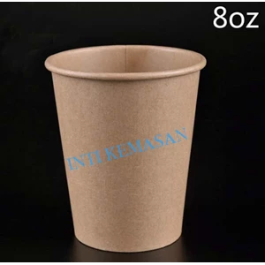 PAPER CUP 8 OZ BROWN PLAIN / CHOCOLATE PAPER GLASS