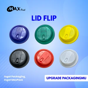 Tutup Cup Lid Flip Warna MaxPack Plastik Food Grade Takeaway