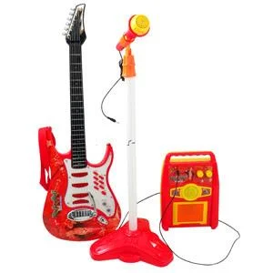 Mainan Gitar Anak Set Mikrophone & Ampilifier (HK-8010D)