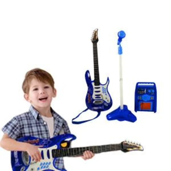 Mainan Gitar Anak Set Mikrophone & Ampilifier (HK-8010D)