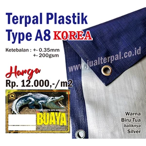 Terpal Plastik A8 Korea Biru Tua Silver cap Buaya
