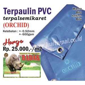 Terpal PVC Semi Karet Orchid Warna Biru Biru Cap Badak