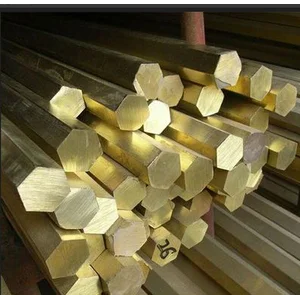 hexgon kuningan batangan  uk : 14mm