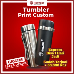 TUMBLER INSERT PAPER - Cetak Souvenir Botol Minum CUSTOM / Printing / Plastik / Nama - HERVENT