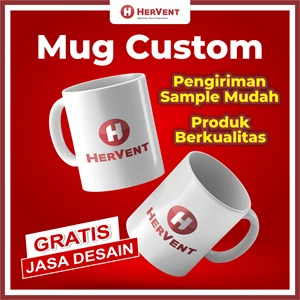 PROMOTIONAL CUSTOM MUG - Printed White Ceramic Mug / Souvenir Mug Frosted / Glass Cup Coating - HERVENT