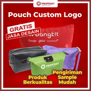 DOMPET KULIT POUCH - Mini Clutch Kanvas Tas Tangan Custom Bisa Untuk Tempat Pensil / Kemasan Kosmetik / Souvenir Leather - HERVENT
