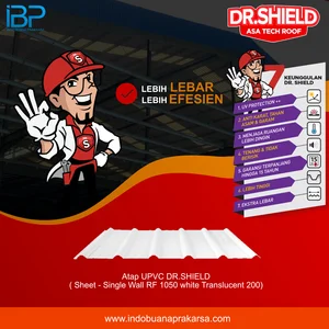 Atap UPVC DR.SHIELD ( Sheet - Single Wall RF 1050 white Translucent )