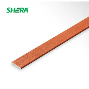 SHERA Strip V-Cut Edge Profile Tekstur Butir Lurus Warna Abu-abu Modern