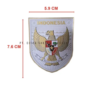 Label TPU Emboss 3D Logo Garuda Warna Putih